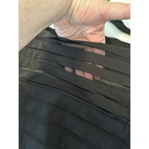 Adrianna Papell Womens Pleated Tiered Black Dress/ Size 6 - Picture 6 of 8